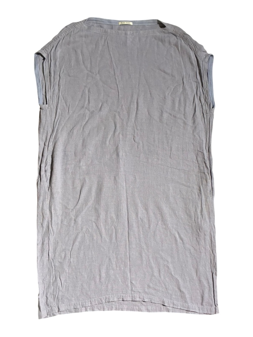 Black Crane Linen Blend Tent Dress Oversized Lagenlook